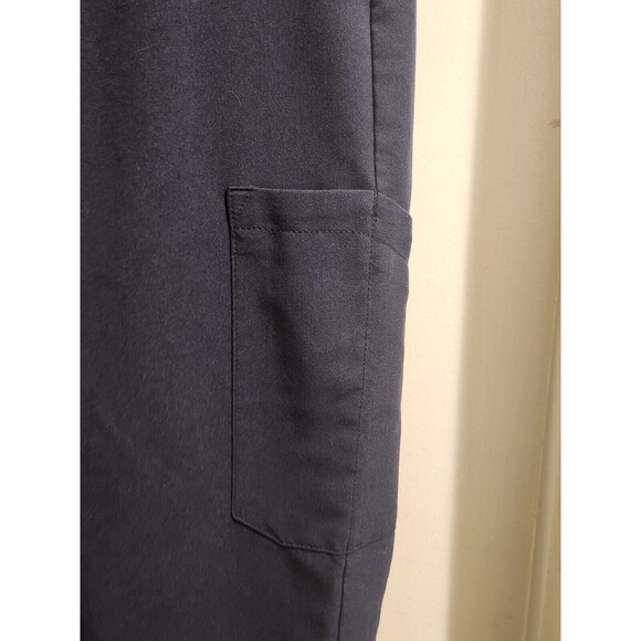 Jaanuu Women’s Small Petite Blue Contrasted Ponte Scrub Pants Comfy Work Wear - Picture 4 of 10